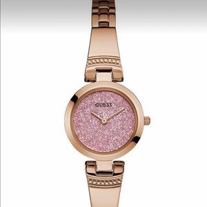 GUESS Marciano Rose Gold Petite Pink Glitter Watch